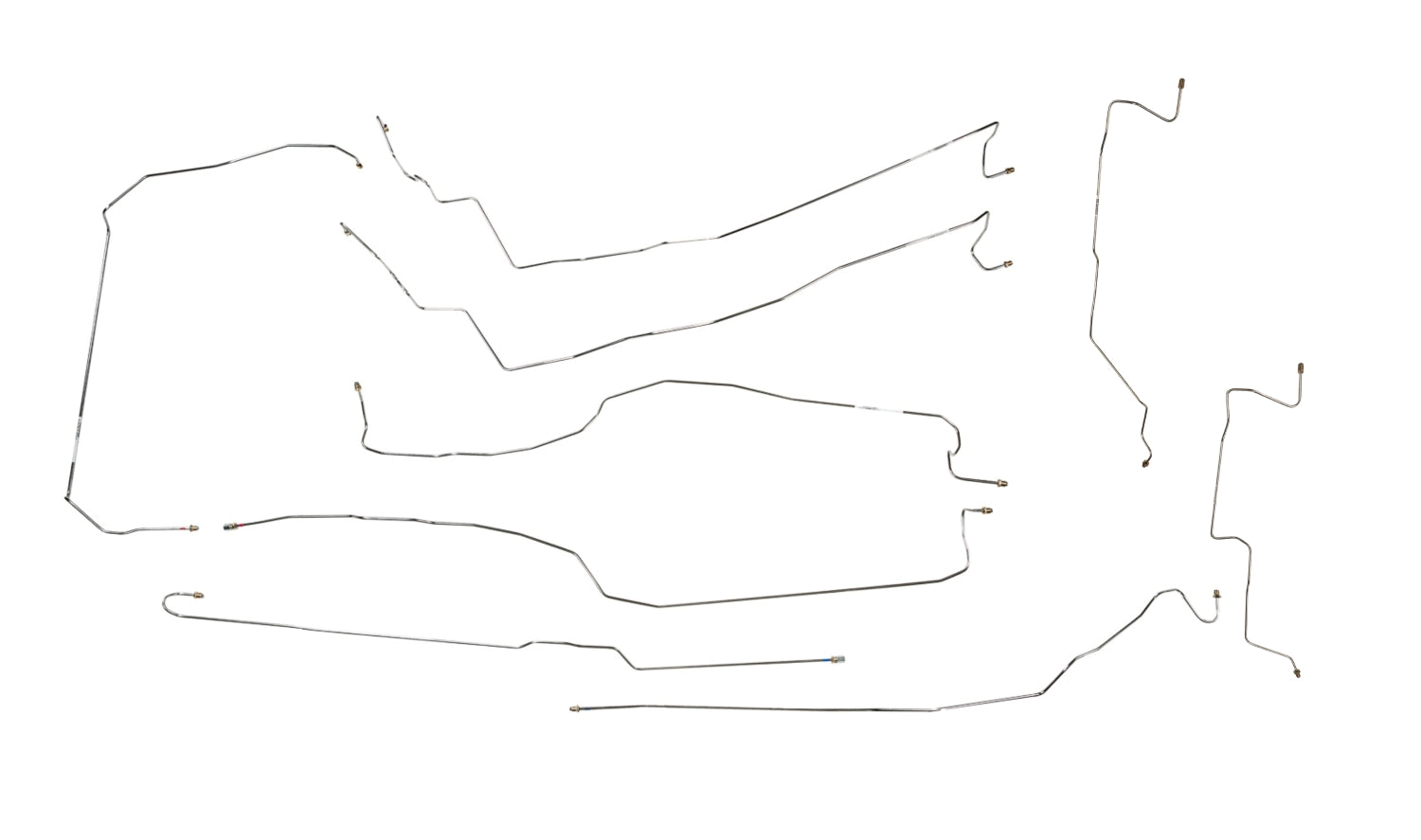 Juego de líneas de freno para Chevy Silverado 2005 1500 4WD Crew Cab 5.75ft Bed BLC-116-SS1A Acero inoxidable