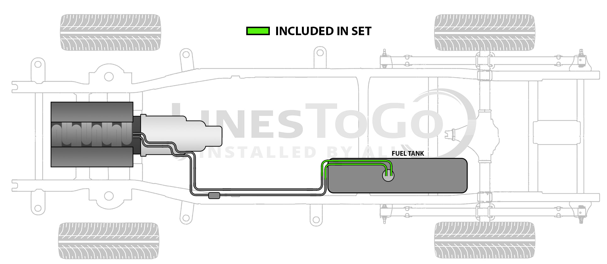 Chevy Silverado/GMC Sierra 1500/2500/2500HD/3500 Stainless Steel Lines 2007 Between Fuel Lines and Fuel Tank 5076-01D