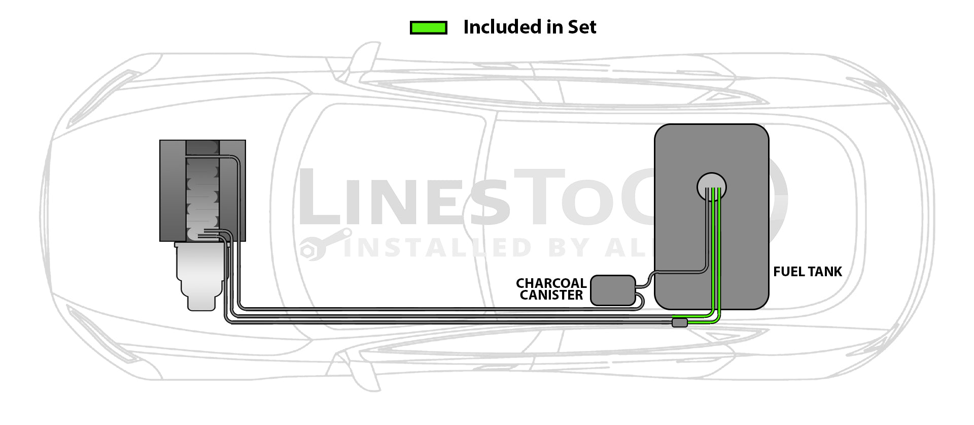 Stainless Steel Braided Teflon Hoses between fuel filter and fuel pump 2002 Deville High Luxury 6018-01H2