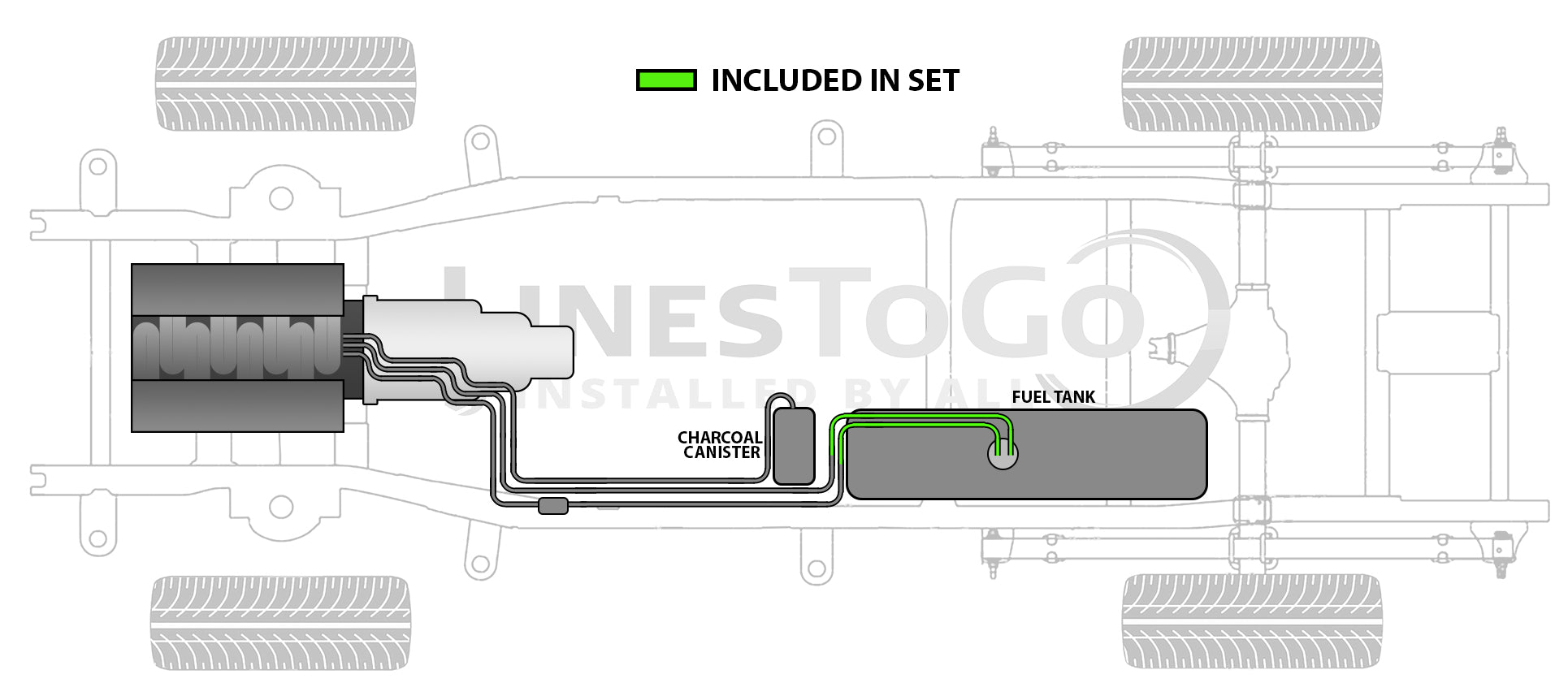 Stainless Steel Braided Teflon Hoses between fuel lines and fuel tank 1998 Chevy S10 6309-01A2
