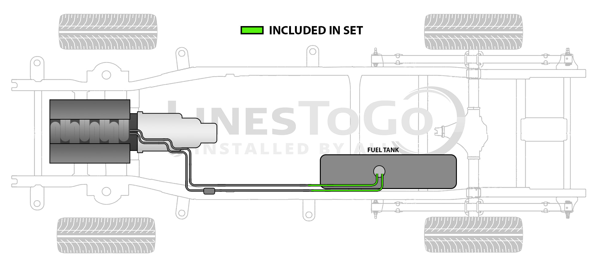 GMC Sonoma Stainless Steel Braided Teflon Hoses 1999 Between Fuel Lines and Fuel Tank Reg Cab 7.5ft Bed 7521-01B3