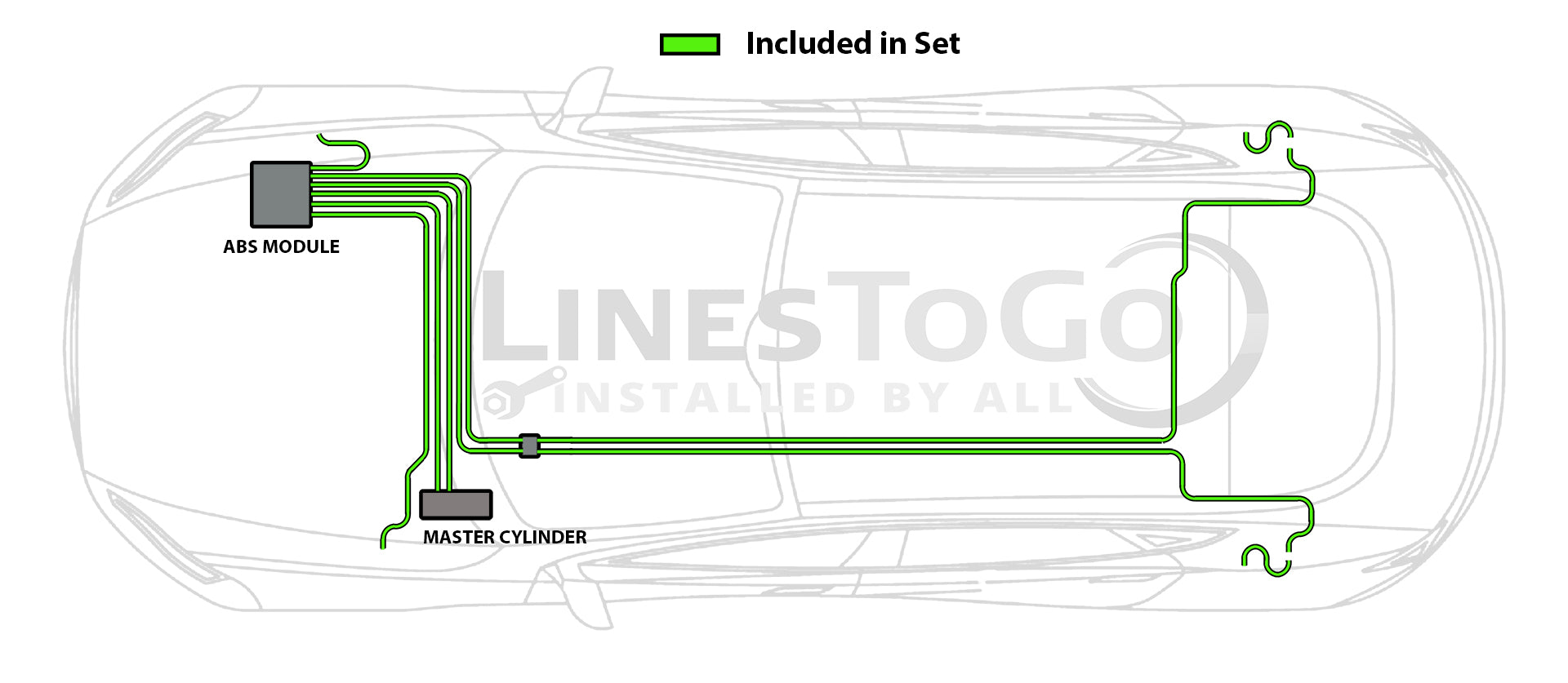 Jeu de conduites de frein Honda Civic 2007 1,8 L BL-1129-SS1A en acier inoxydable