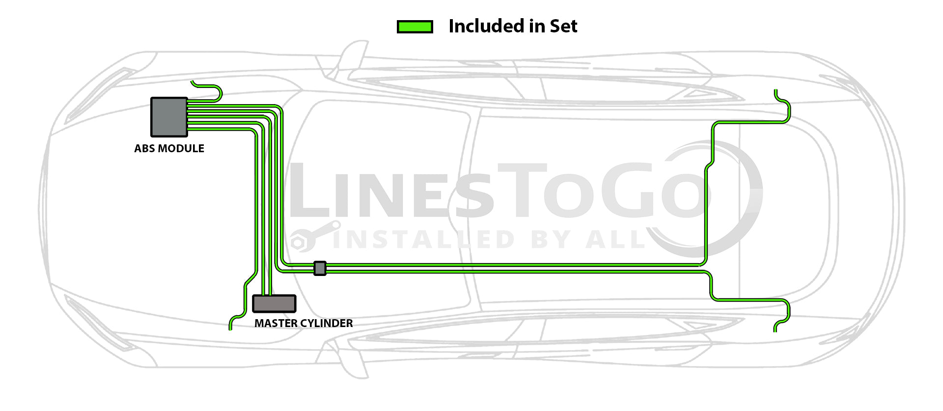 Honda Accord Brake Line Set 2006 3.0L BL-1132-SS1B Stainless Steel
