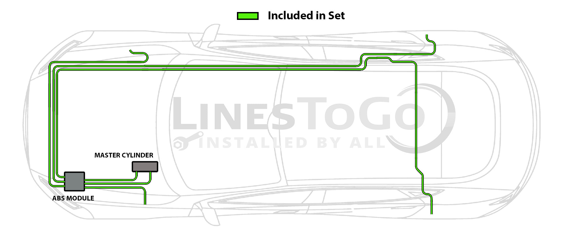 Oldsmobile Aurora Brake Line Set 2001 3.8L BLB-102-SS3A Stainless Steel