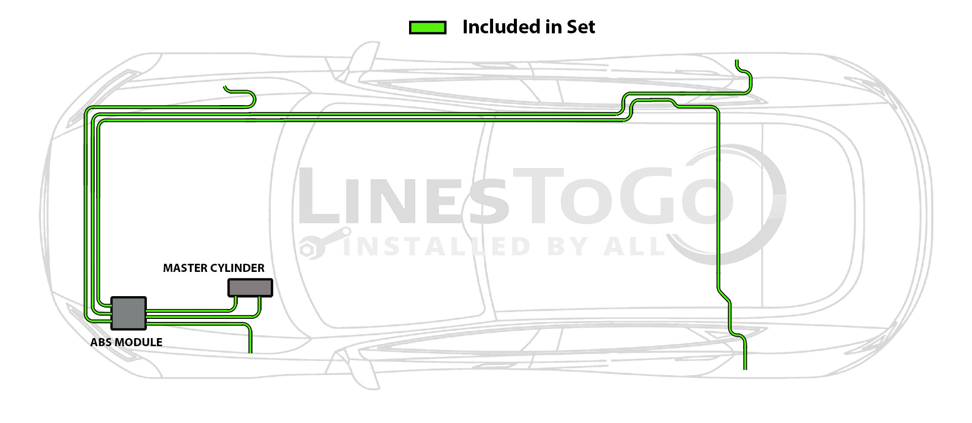 Cadillac DTS Brake Line Set 2006 4.6L BLB-104-SS2A Stainless Steel