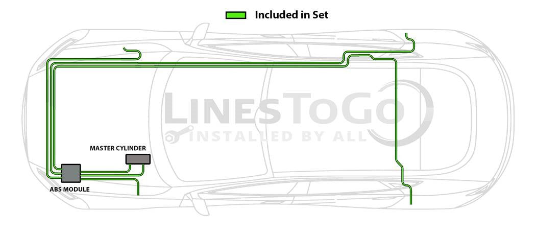 Buick Lucerne Brake Line Set 2010 3.9L BLB-107-SS1C Stainless Steel