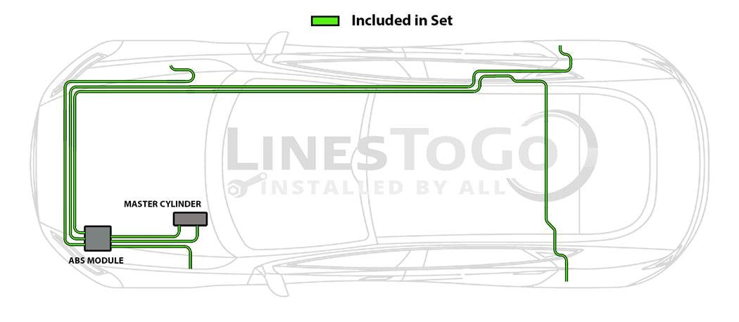 Buick Lucerne Brake Line Set 2009 4.6L BLB-107-SS1B Stainless Steel