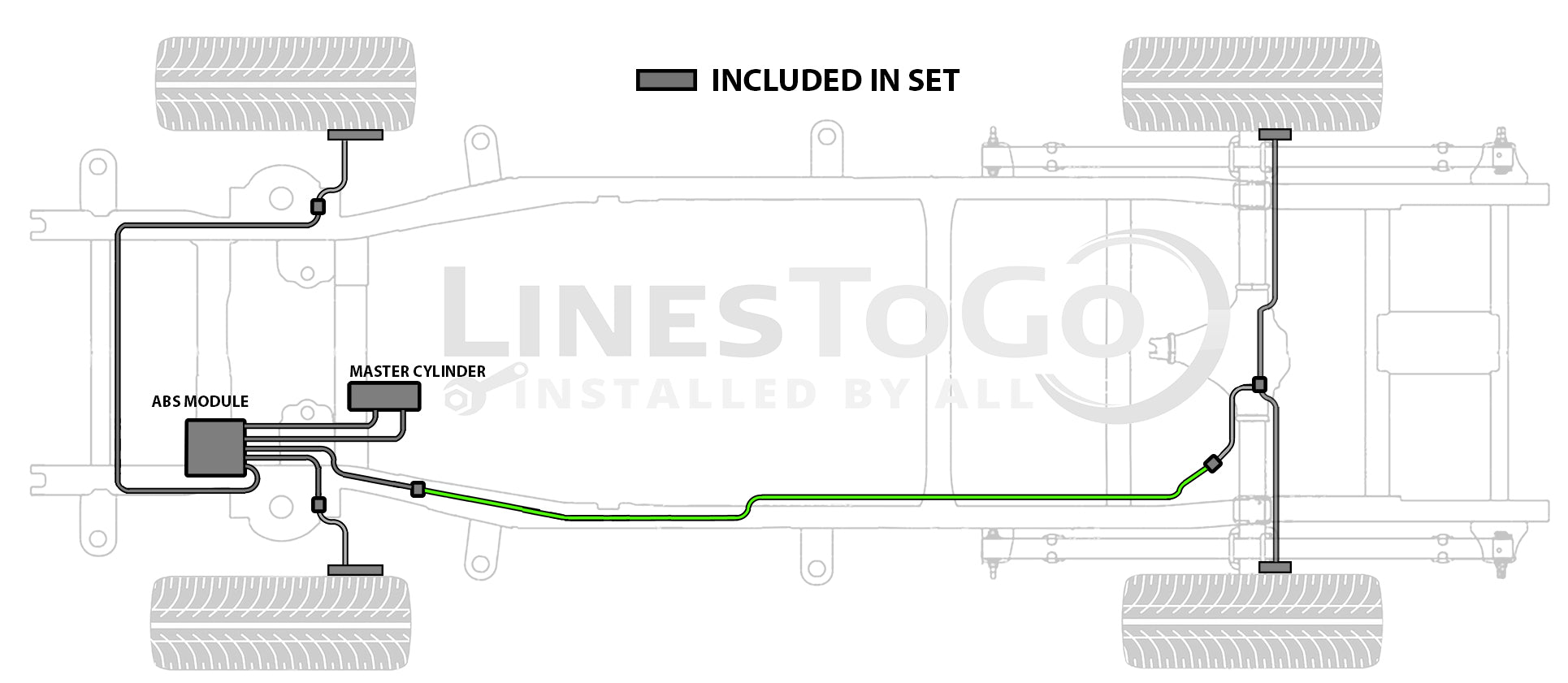 Conduite de frein intermédiaire GMC Suburban 1999 K1500/2500 4WD BLC-102-SS2E Acier inoxydable