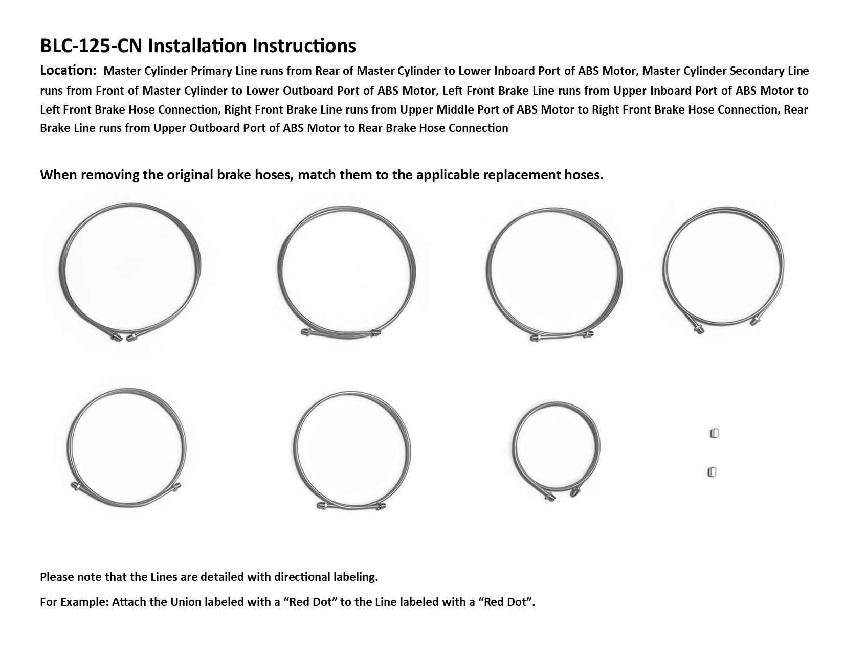 Chevy Silverado Saver's Choice Brake Line Set 2003 2500 HD Ext Cab 6.5ft Bed 6.0L BLC-125-CN1A Cupro-Nickel