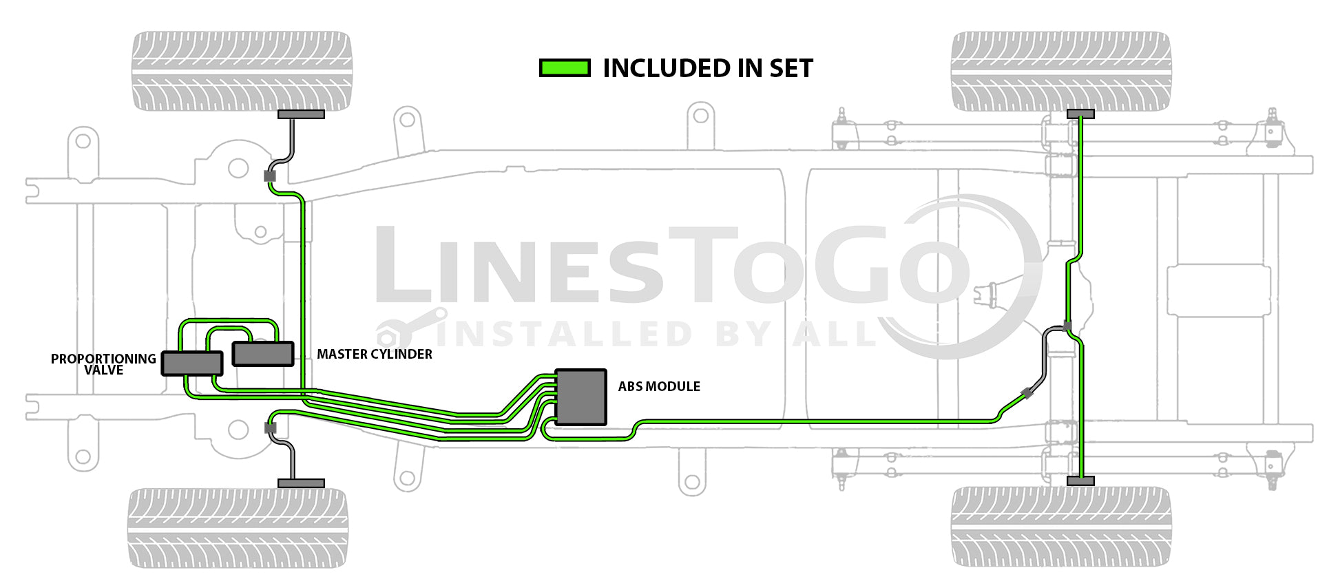 Juego de líneas de freno Chevy Astro 2000 2WD 4.3L BLC-246-SS1A Acero inoxidable