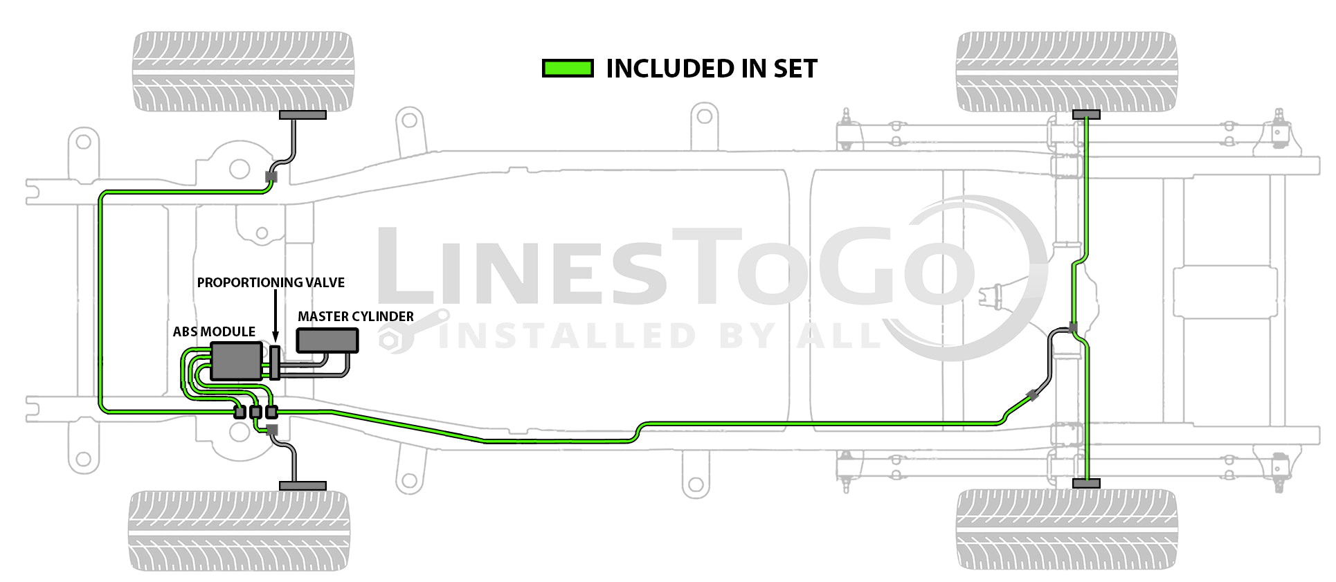 Jeu de conduites de frein Dodge Durango 2003 4WD BLD-123-SS1A en acier inoxydable