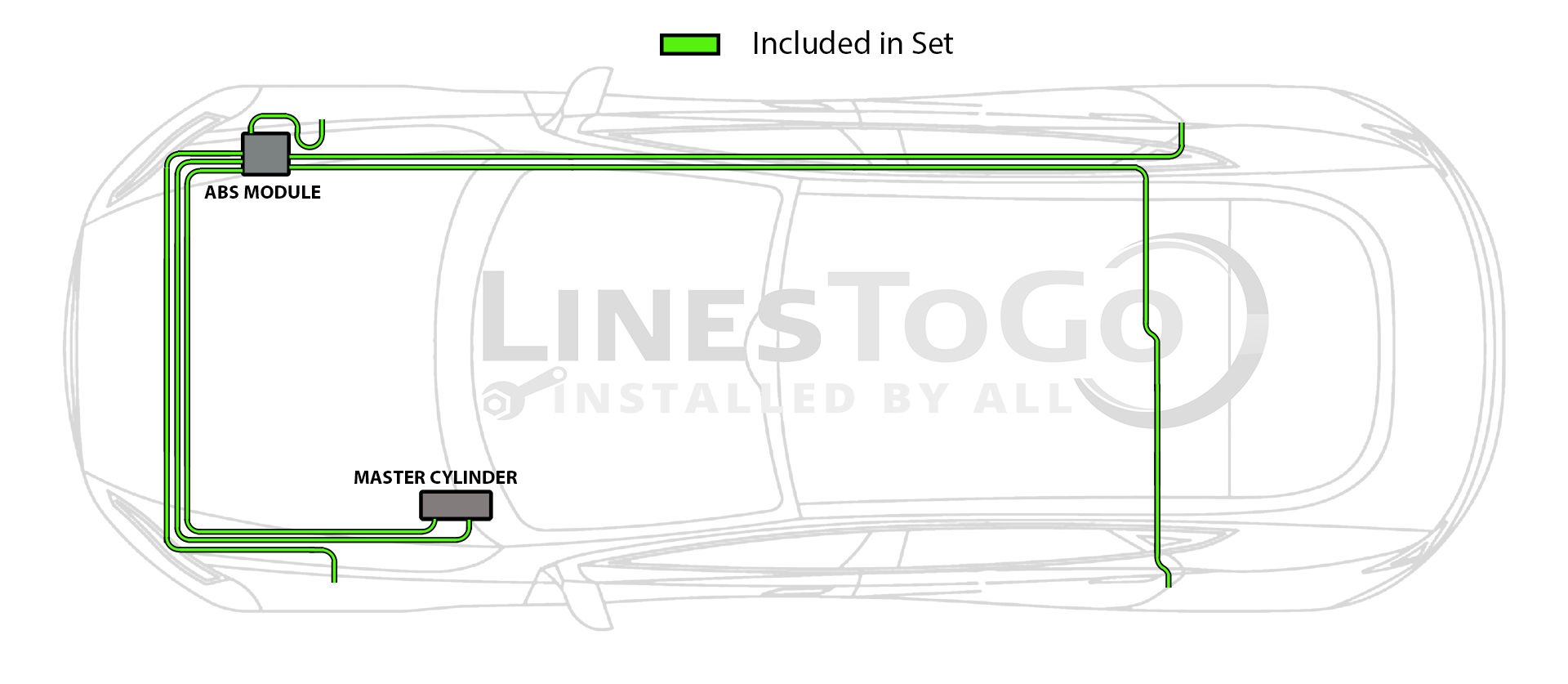 Dodge Magnum Brake Line Set 2008 3.5L BLD-160-SS3B Stainless Steel