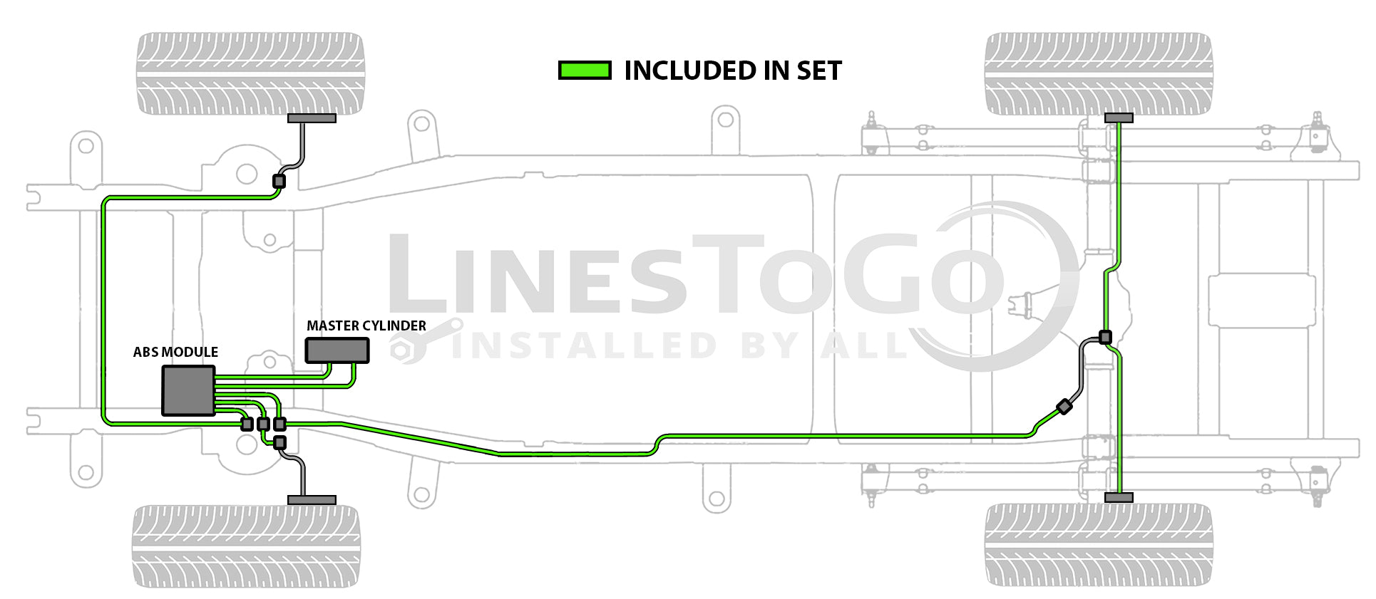 Dodge Dakota Brake Line Set 2006 Quad Cab 5.4ft Bed 4.7L BLD-166-SS2B Stainless Steel