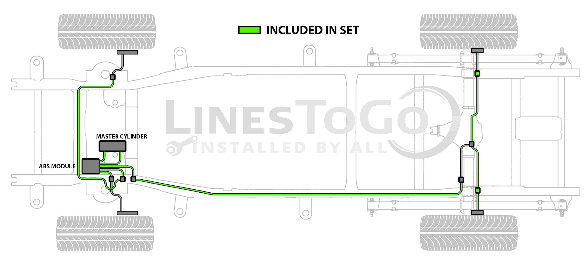 Dodge Ram Brake Line Set 2005 3500 Reg Cab 8ft Bed 5.9L Diesel BLD-171-SS6C Stainless Steel