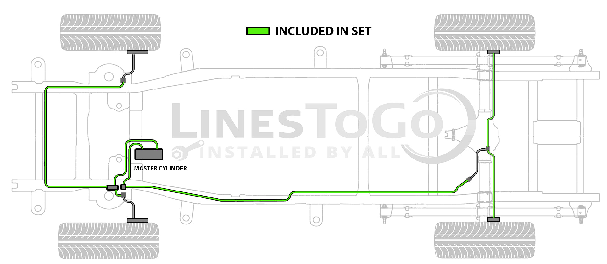 Ford F150 Brake Line Set 1989 2WD Ext Cab 6.5ft Bed 5.0L BLF-138-SS1C Stainless Steel