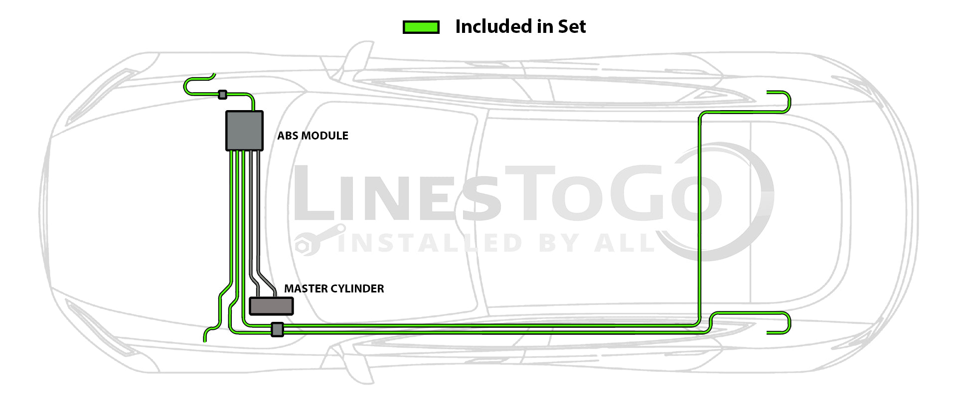Hyundai Tucson Brake Line Set 03/2009 2.0L BLH-105-SS1A Stainless Steel