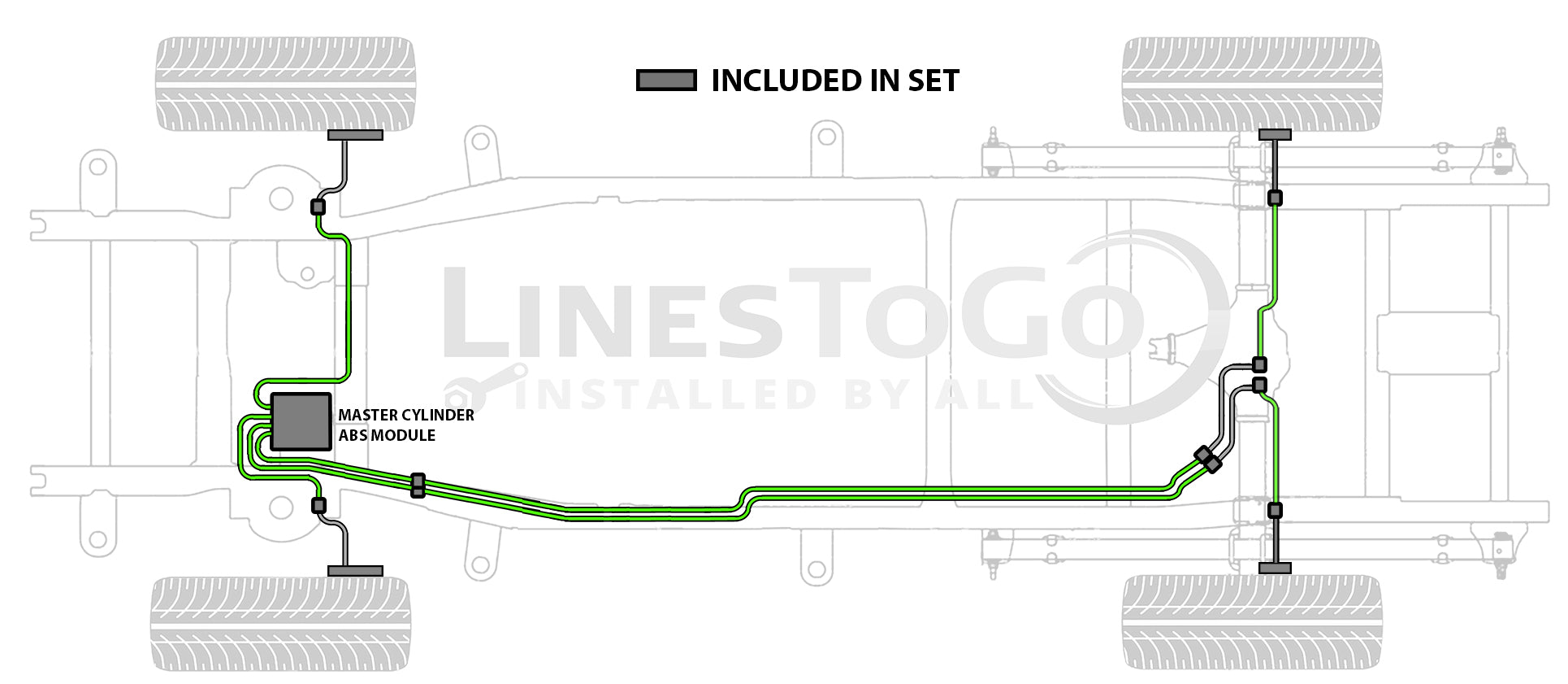 Hummer H3 Brake Line Set 2009 3.7L BLHM-101-SS1B Stainless Steel