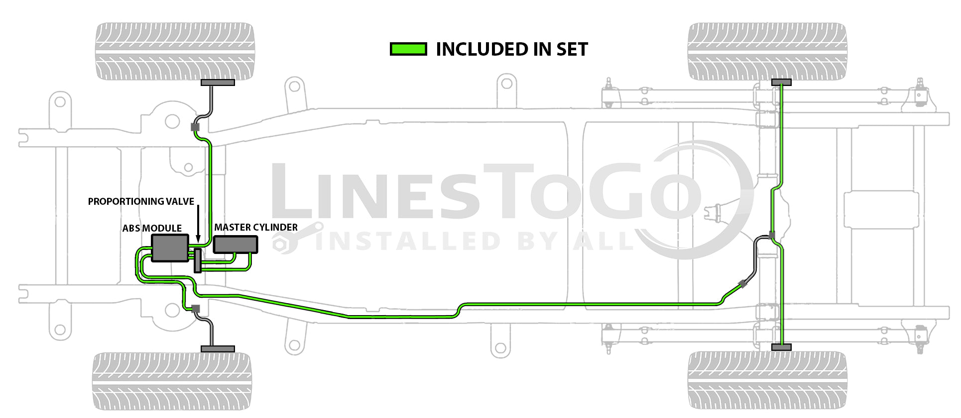 Jeep Grand Cherokee Brake Line Set 1995 4WD 4.0L BLJ-108-SS1G Stainless Steel