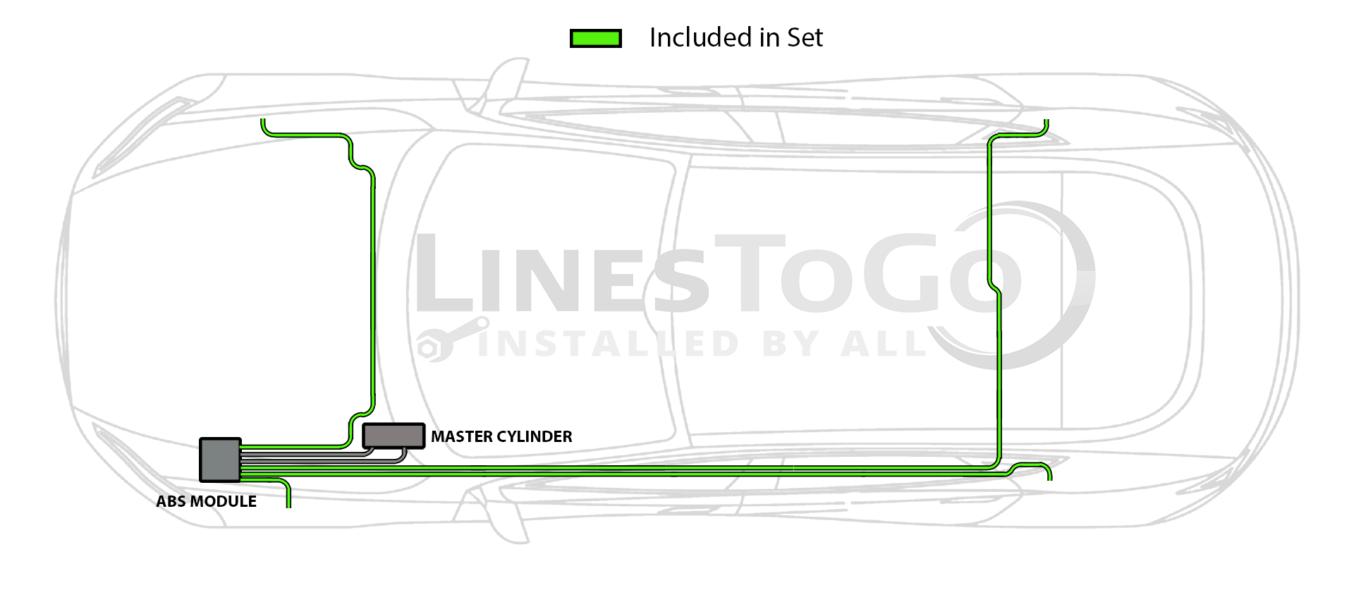 Mercedes GLK350 Brake Line Set 2011 3.5L BLMB-103-SS2B Stainless Steel