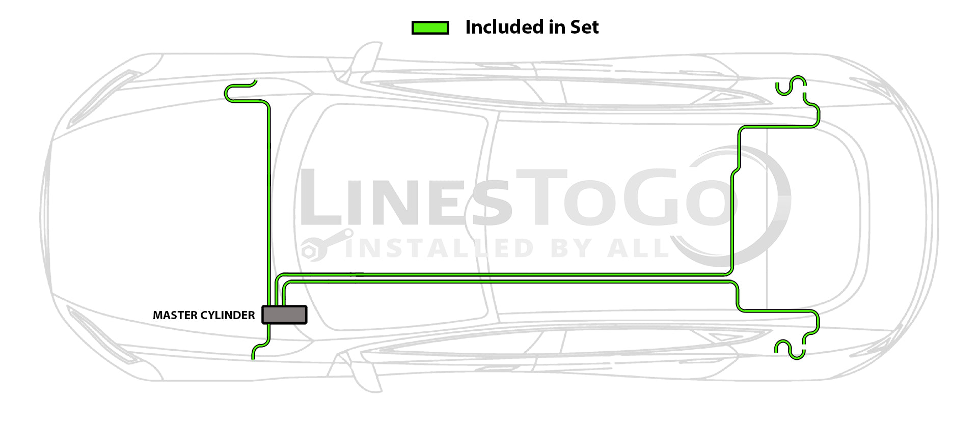 Juego de conductos de freno Mitsubishi Lancer 2003 2.0L BLMT-104-SS1B Acero inoxidable