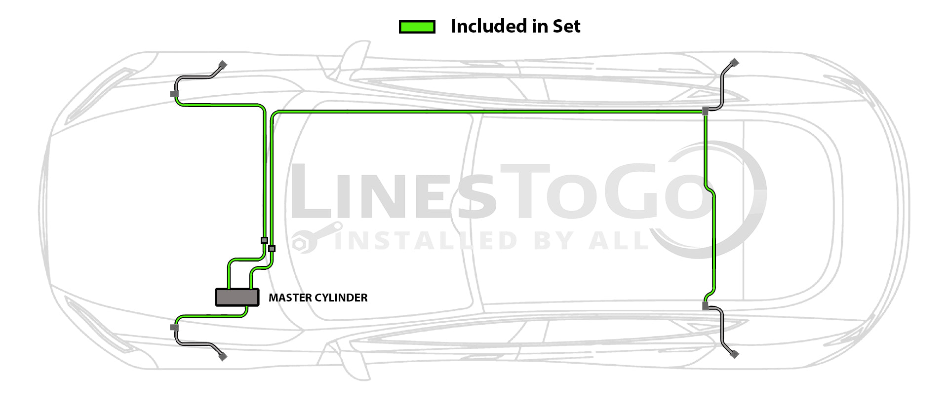 Juego de latiguillos de freno para Mazda3 2009 2,3 L BLMZ101-SS1L Acero inoxidable