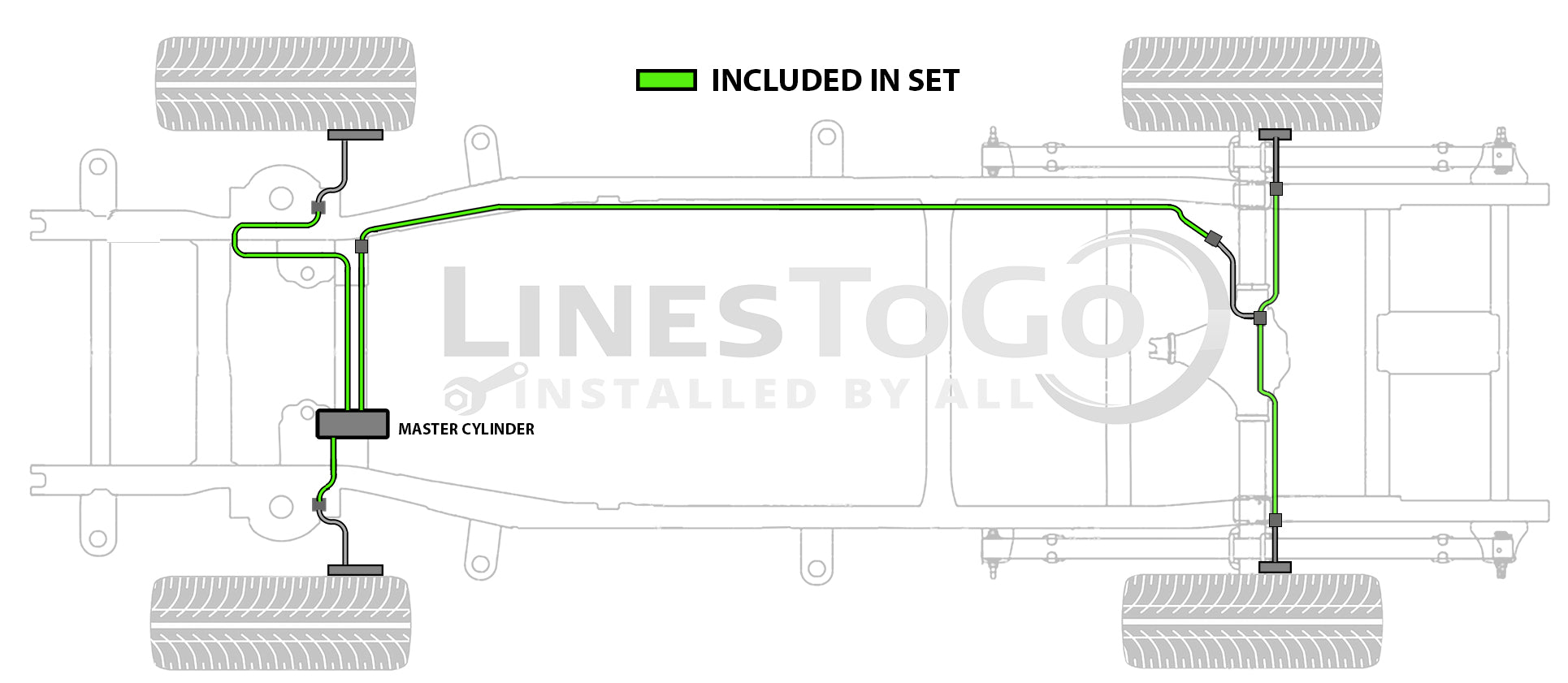Nissan 240SX Brake Line Set 1991 2.4L BLN-103-SS1C Stainless Steel