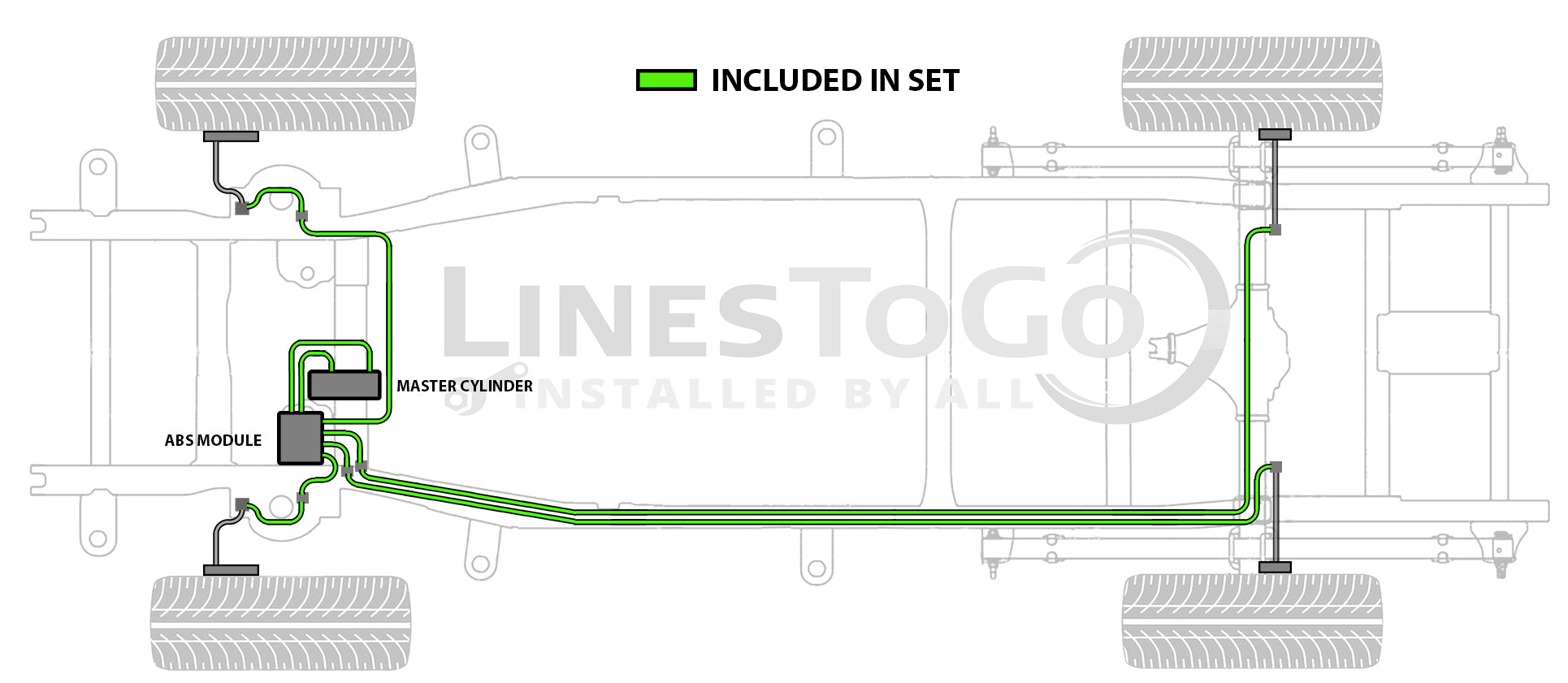 Nissan Frontier Brake Line Set 2007 King Cab 6.1ft Bed 2.5L BLN-104-SS1A Stainless Steel