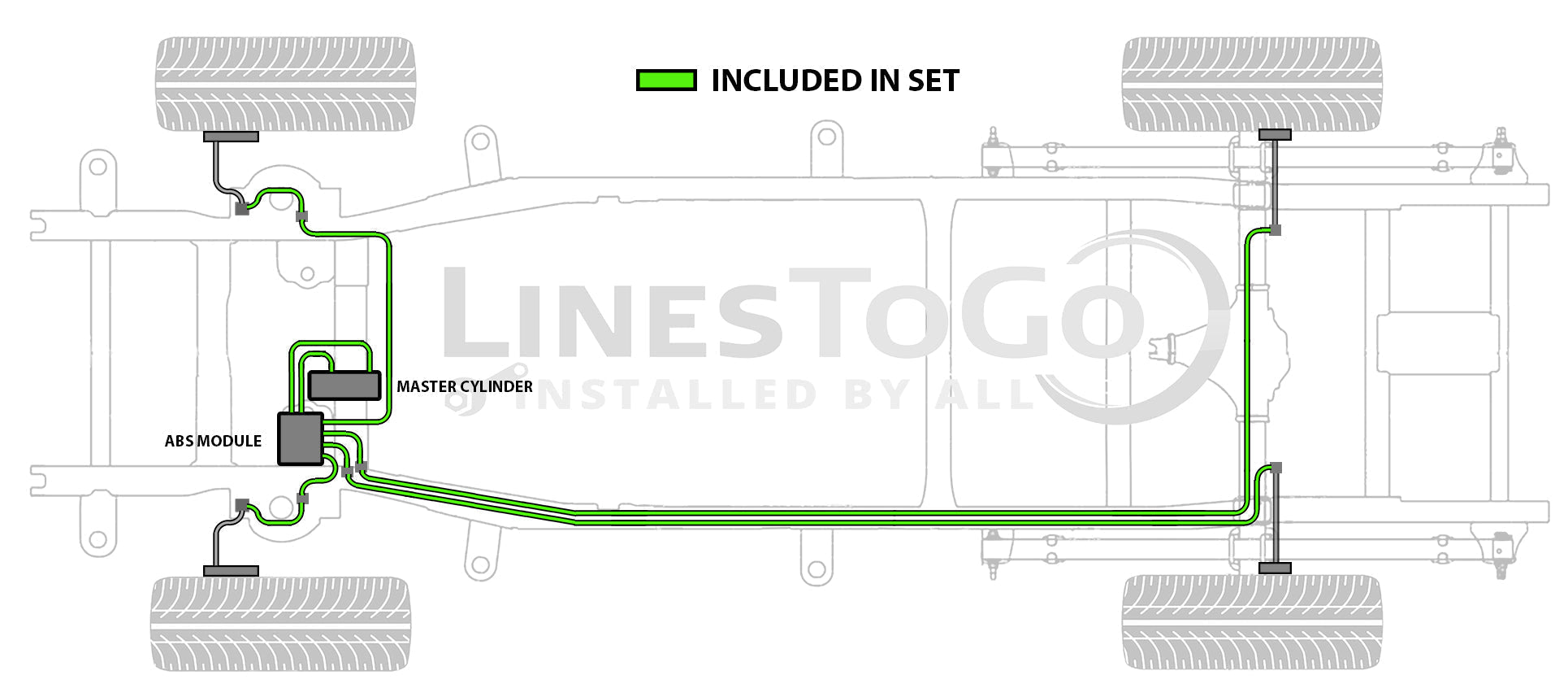 Nissan Frontier Brake Line Set 2011 King Cab 6.1ft Bed 2.5L BLN-104-SS1I Stainless Steel