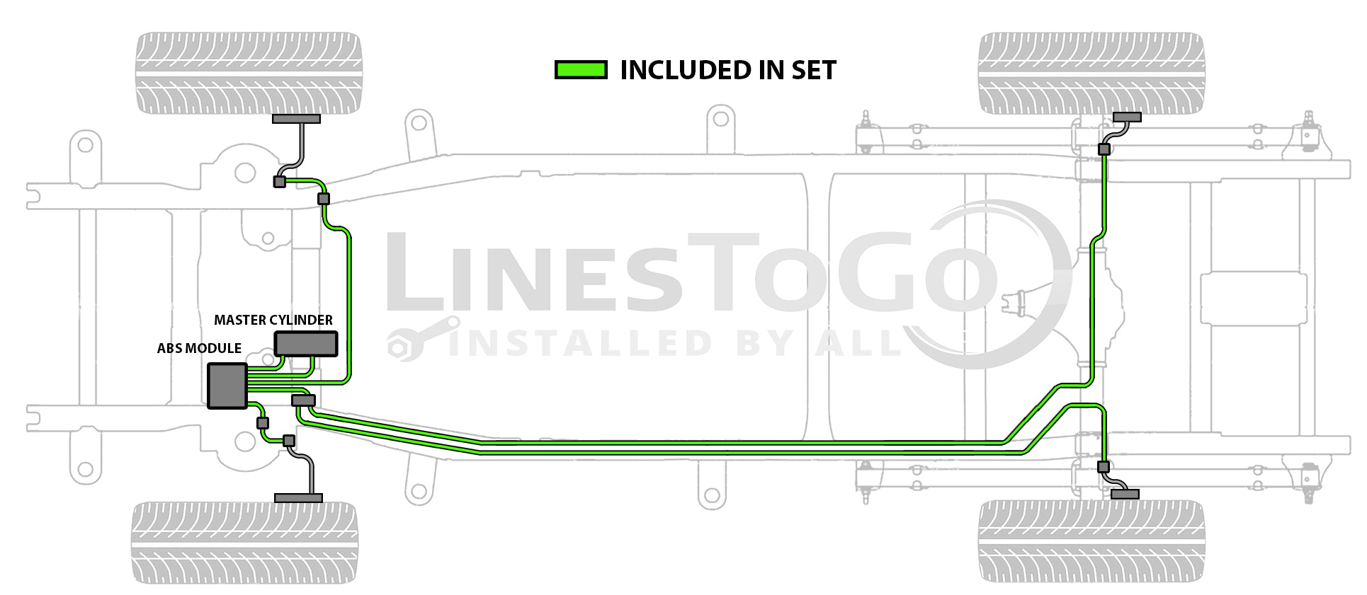Nissan Frontier Brake Line Set 2012 Crew Cab 4.95ft Bed 4.0L BLN-112-SS1F Stainless Steel