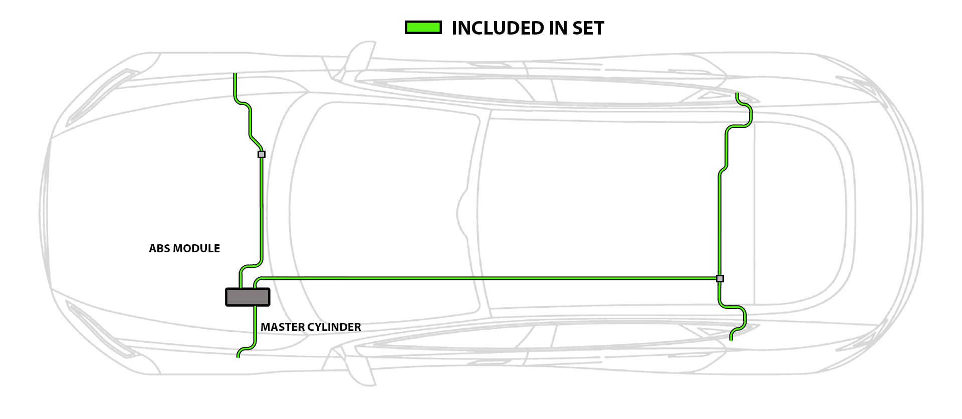 Porsche 944 Brake Line Set 1983 2.5L BLP-102-SS1B Stainless Steel