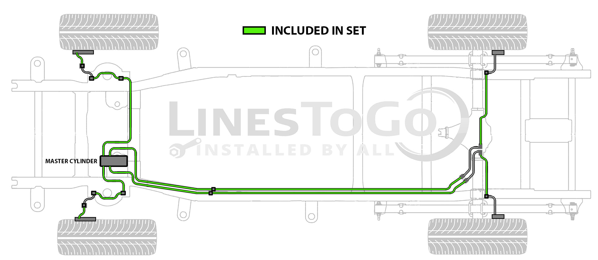 Lexus GX470 Brake Line Set 2004 4.7L BLT-113-SS2B Stainless Steel