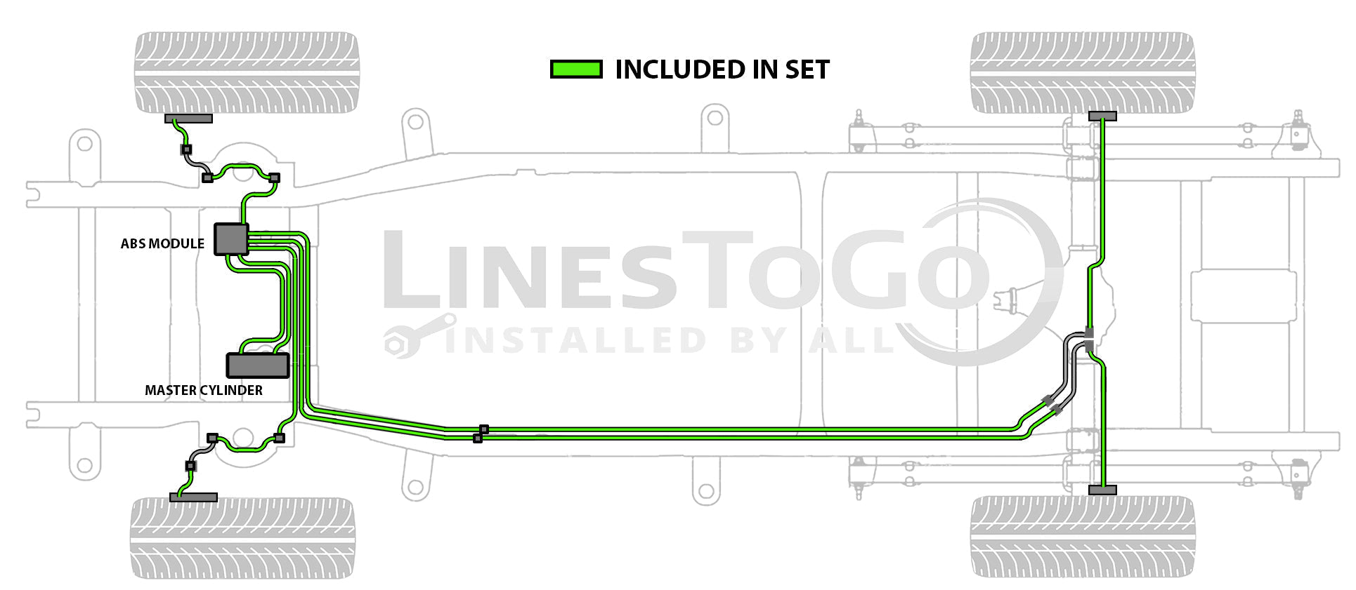 Toyota Tacoma Brake Line Set 2011 4WD Reg Cab 6ft Bed 2.7L BLT-116-SS1D Stainless Steel