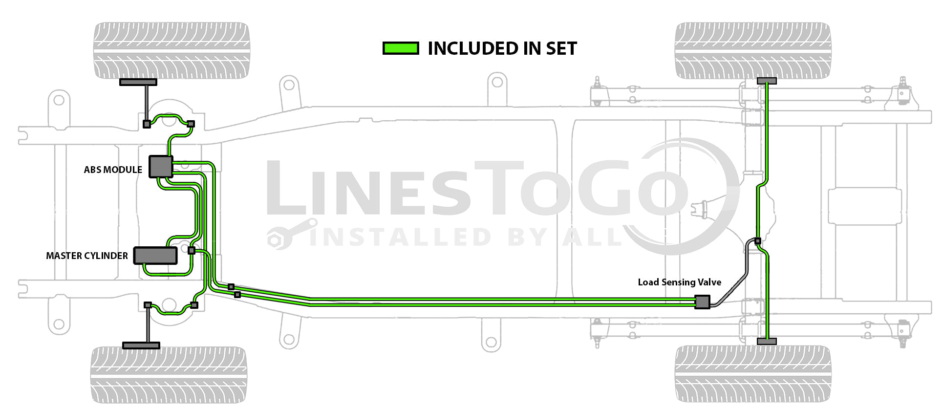 Toyota Tacoma Brake Line Set 2003 2WD Xtra Cab 6ft Bed 2.4L BLT-119-SS1B Stainless Steel
