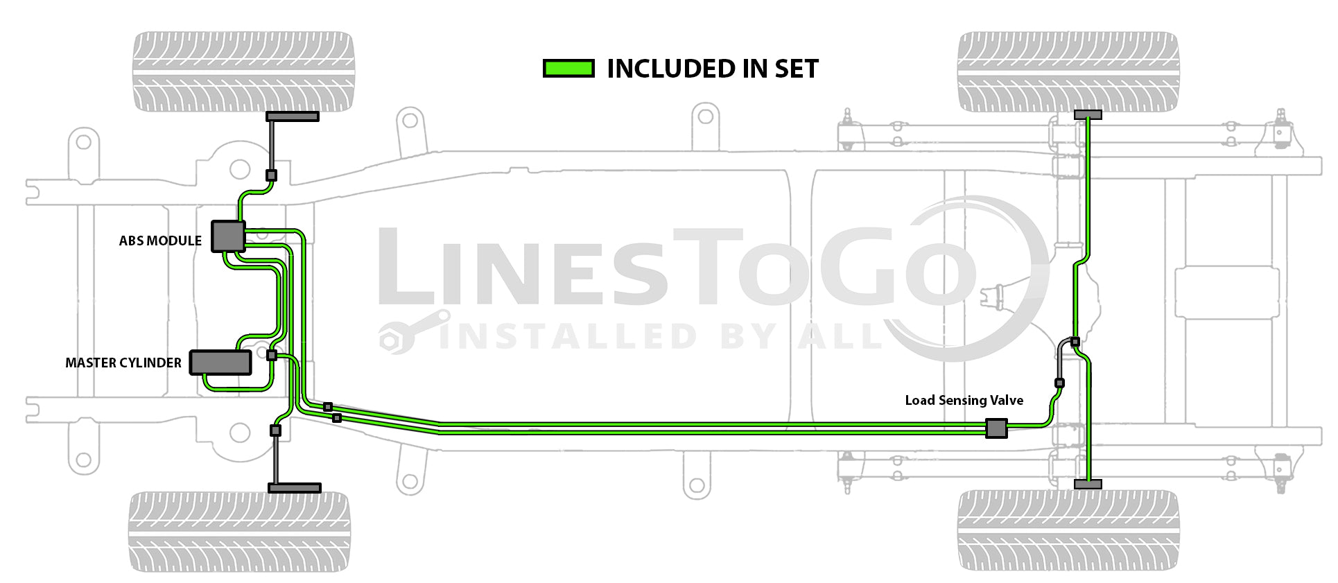 Toyota Tacoma Brake Line Set 2003 4WD Xtra Cab 6ft Bed 2.7L BLT-120-SS1C Stainless Steel