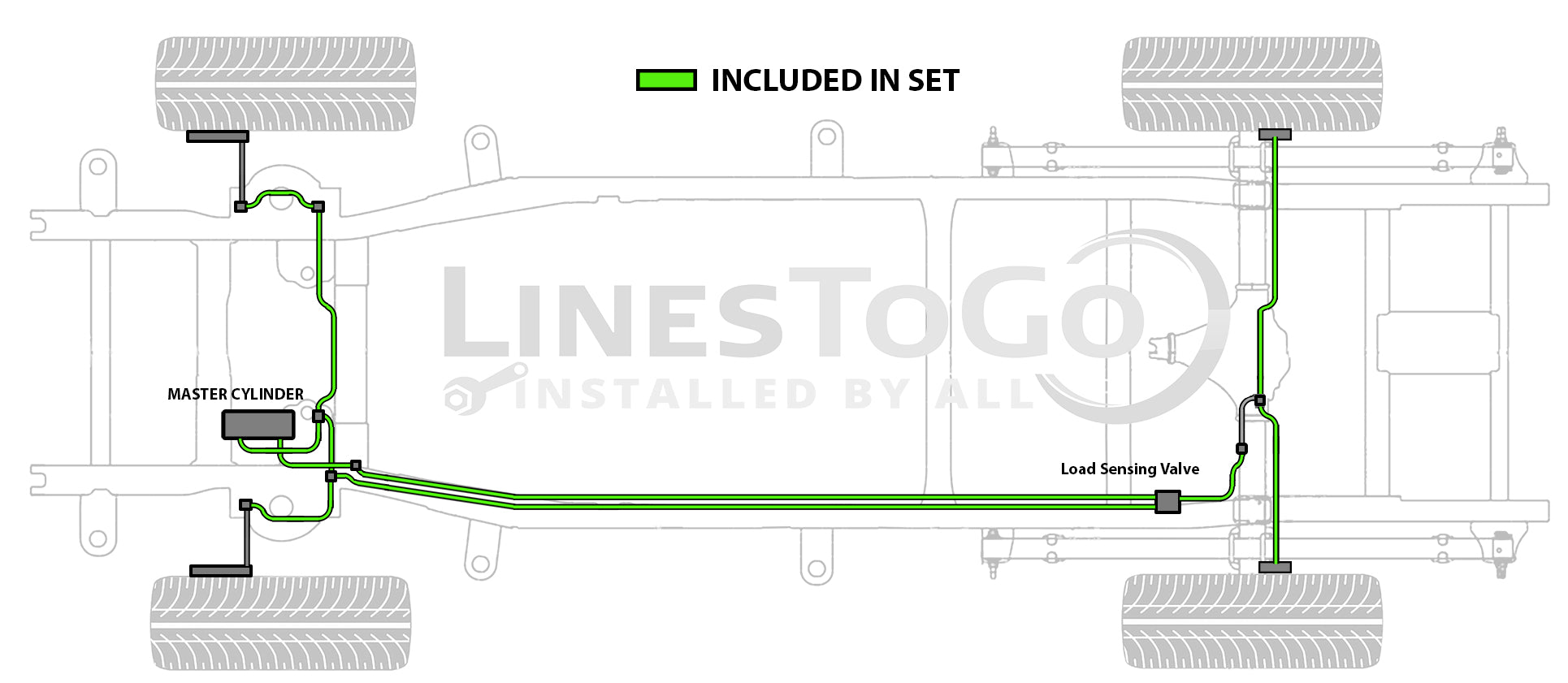 Toyota Tacoma Brake Line Set 2000 4WD Double Cab 5ft/6ft Bed /Xtra Cab 6ft Bed 3.4L BLT-134-SS1B Stainless Steel