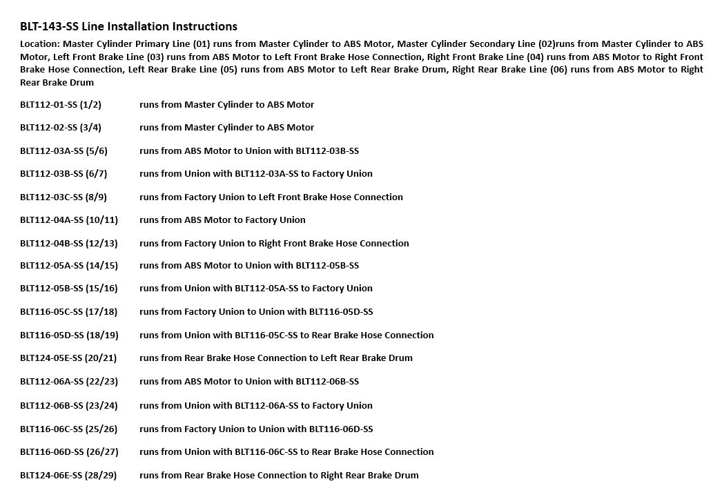 Juego de líneas de freno para Toyota Tacoma 2009 PreRunner 2WD Reg Cab 6ft Bed 2.7L BLT-121-SS2A Acero inoxidable