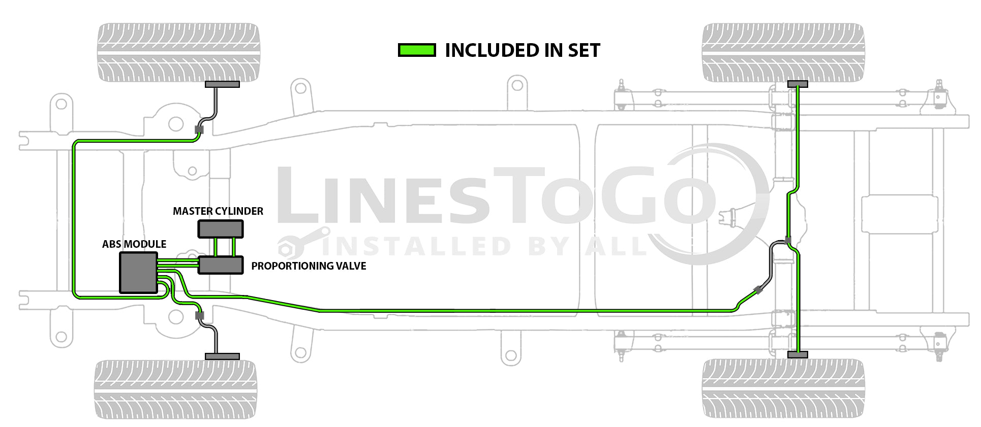 Juego de líneas de combustible y frenos para Chevy Astro 1995 con frenos antibloqueo 2WD/AWD 4.3L CS100-1D