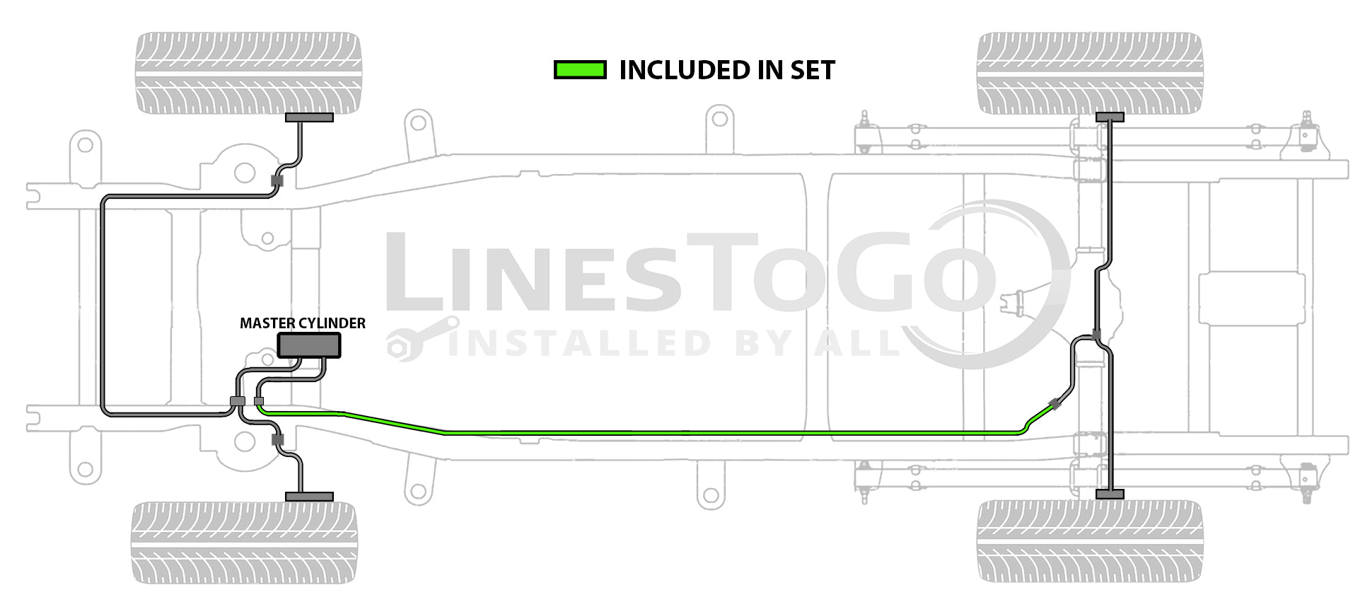 Juego de líneas de combustible y freno para Chevy Silverado 1999 C3500 2D Cab &amp; Chassis 2WD 183.5" WB 8.1L CS101-1G