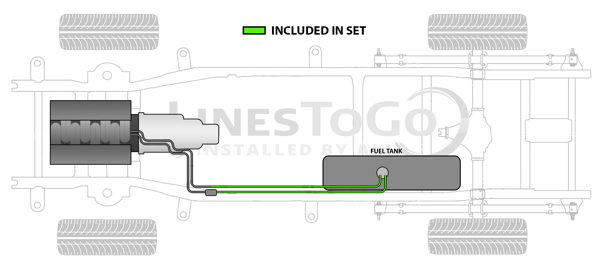 Chevy Silverado Fuel and Brake Line Set 1998 C3500 2 Dr Cab & Chassis 2WD 183.5" WB 7.4L CS101-1A