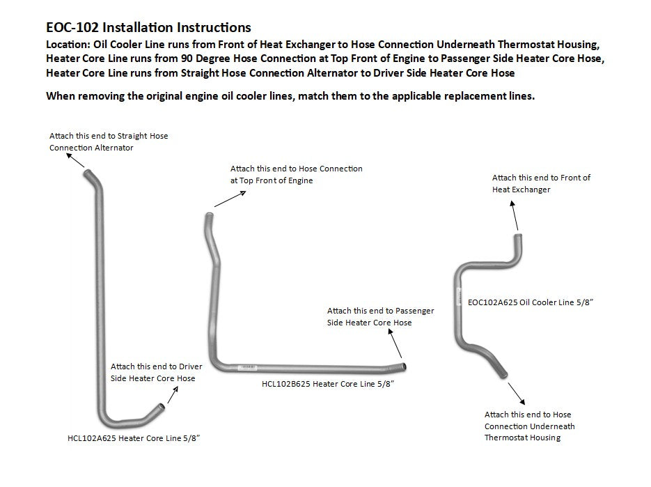 Dodge Pickup Engine Oil Cooler Set 1991 W250 Regular Cab 8ft Bed 5.9L Diesel EOC-102-2C