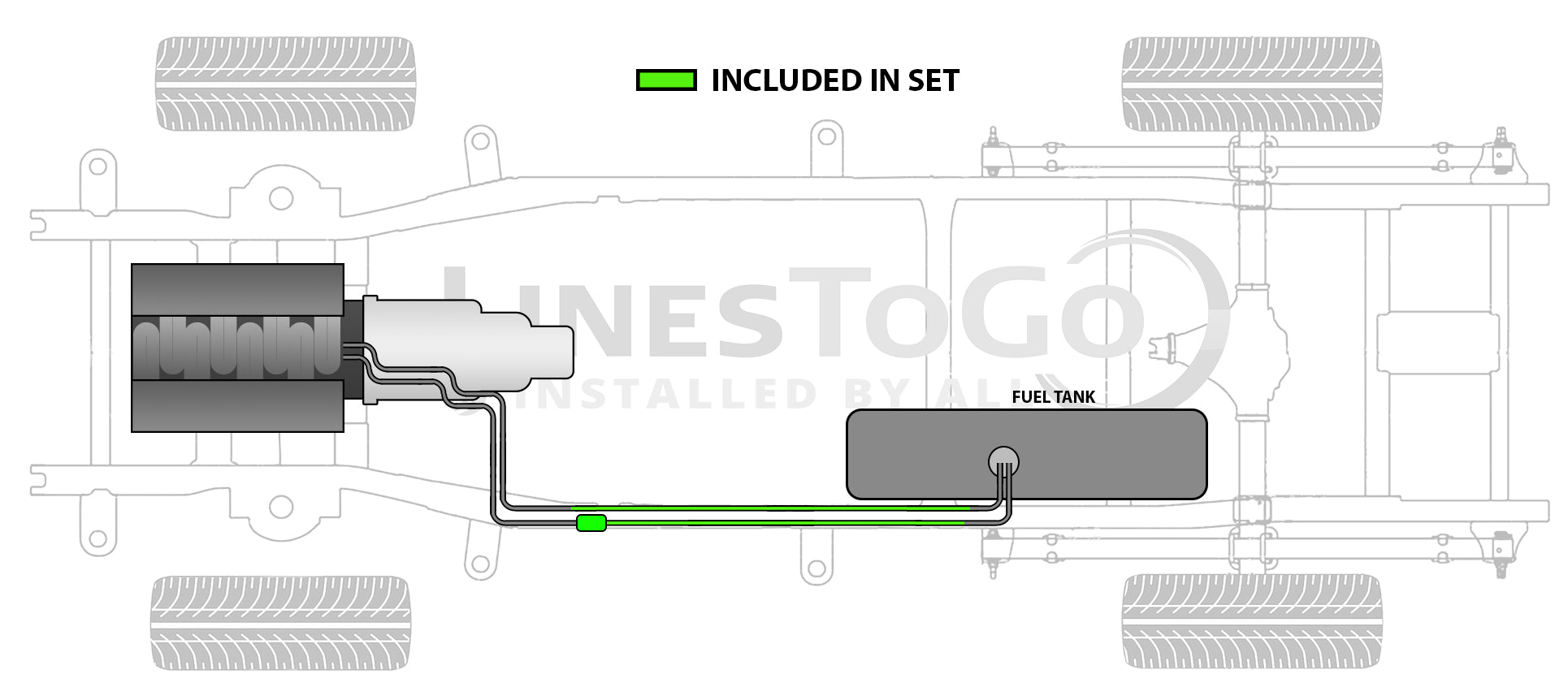 Chevy S10 Truck Rear Fuel Line Set 2000 Reg Cab 6 ft Bed Non Flex Fuel 4.3L FL1062-A1H