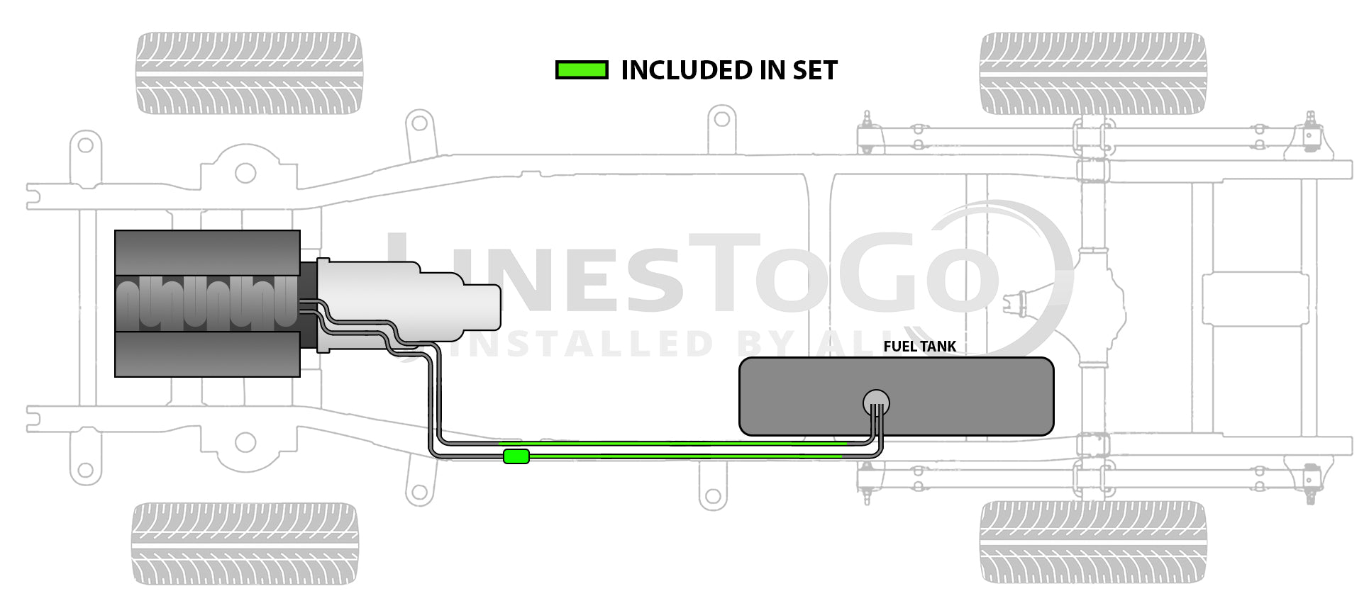 Ensemble de conduites de carburant arrière pour camion GMC Sonoma 1996 Reg Cab 6ft Bed 4.3L FL1062-H2A