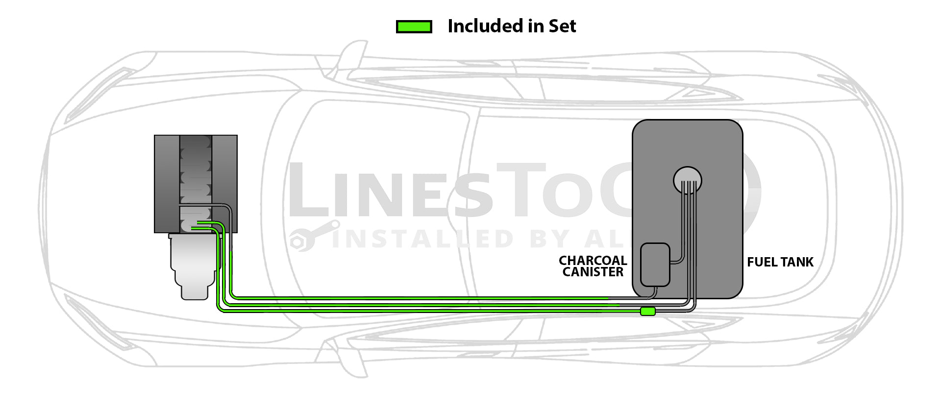 Chevy Impala Base Fuel Line Set 2002 3.8L FL254-H2L