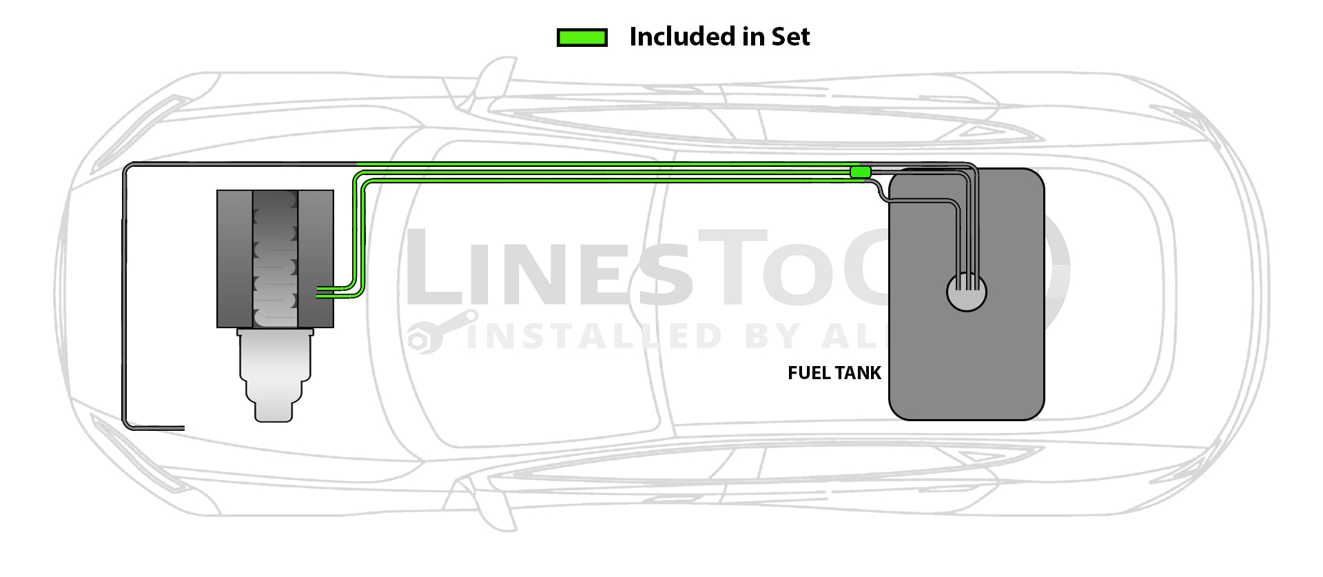 Ensemble de conduites de carburant pour Pontiac Bonneville SE 1996 4 portes 3,8 L (K) FL254-L7A