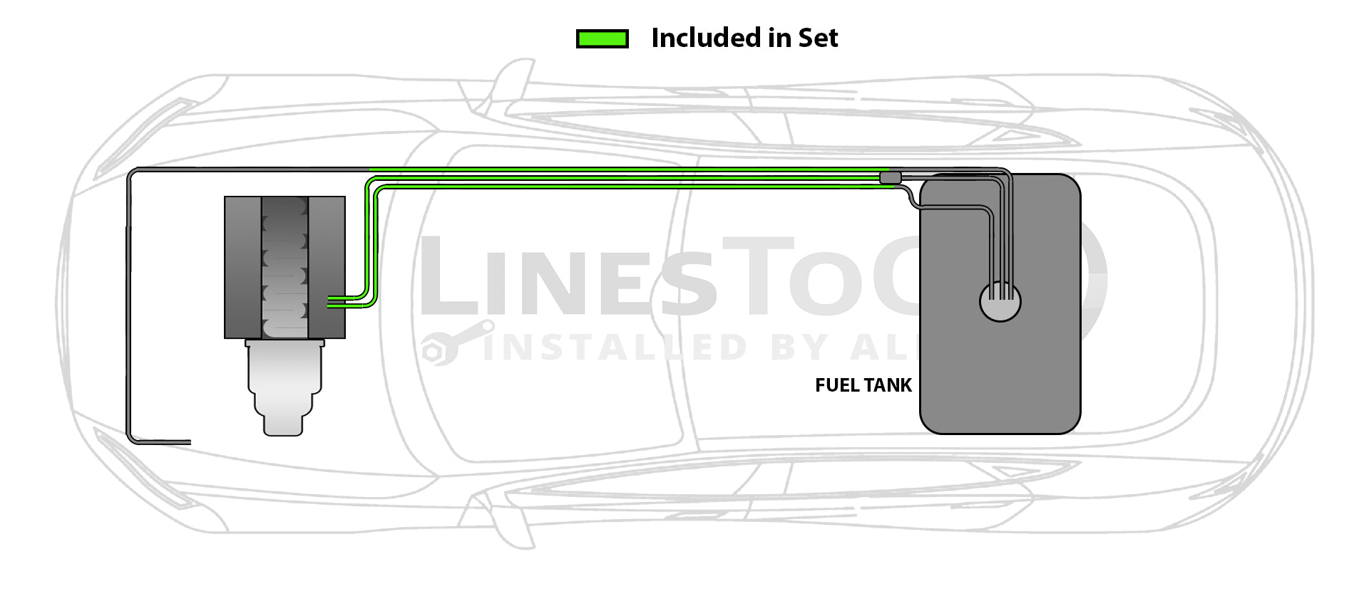 Pontiac Bonneville Fuel Line Set Supercharged 1998 4 Door 3.8L FL254-M1A