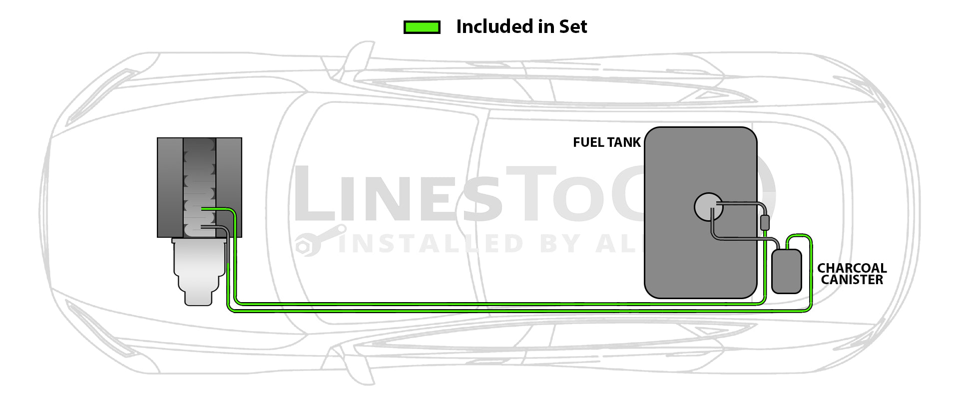 Pontiac G5 Fuel Line Set 2005 2.4L Canadian Model FL255-A3G