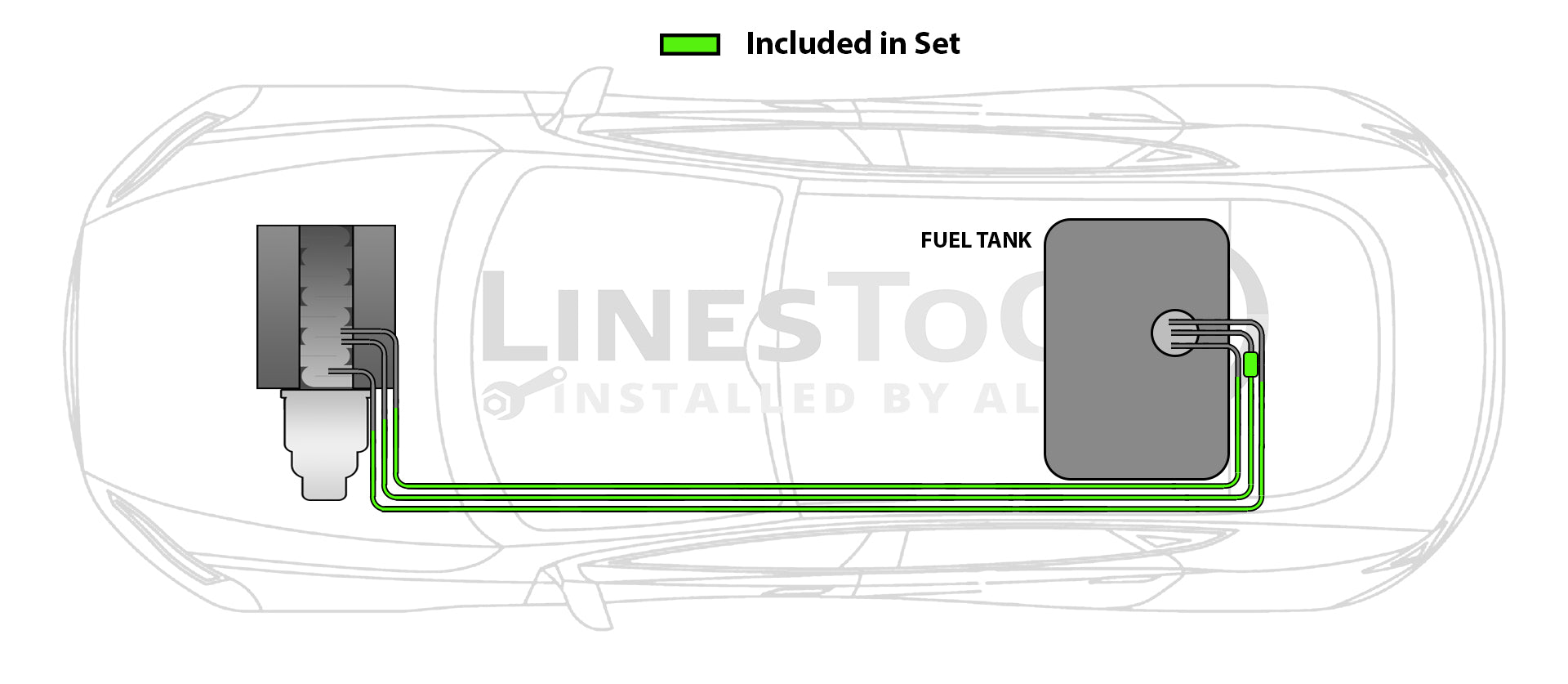 Chevy Cavalier Z24 Fuel and Brake Line Set 2002 4 Door 2.4L FL255-B7