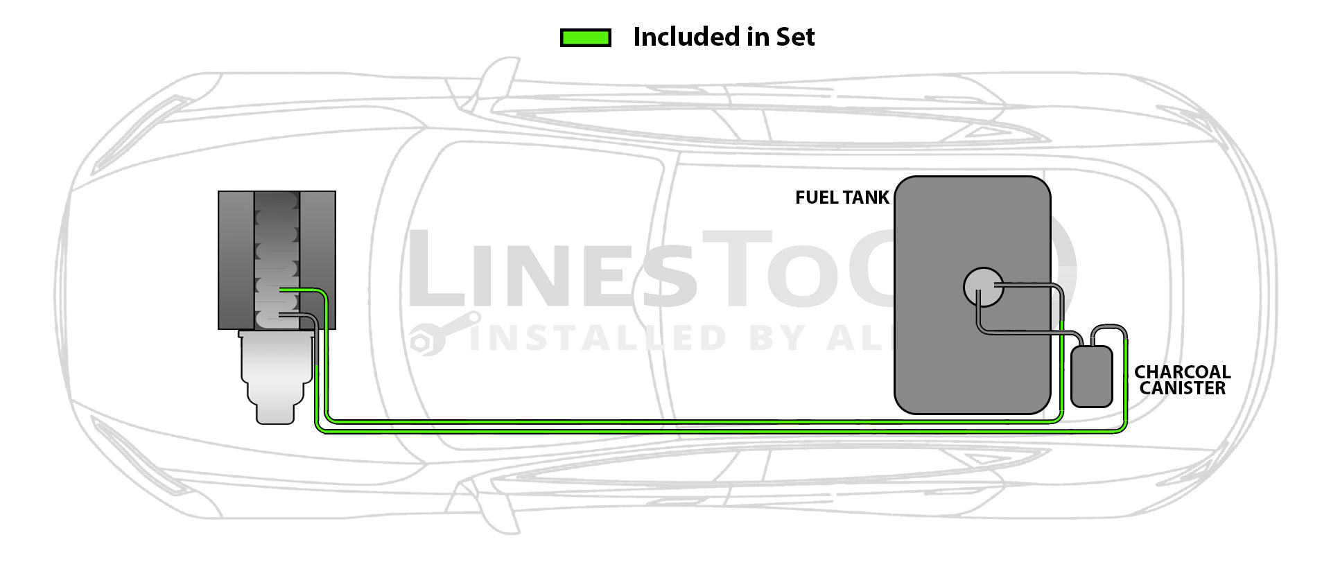 Chevy Cobalt Fuel Line Set 2009 2 & 4 Door 2.2L w/o External Fuel Filter Eighth VIN Digit X RPO Code LNF Turbocharged FL255-D1H