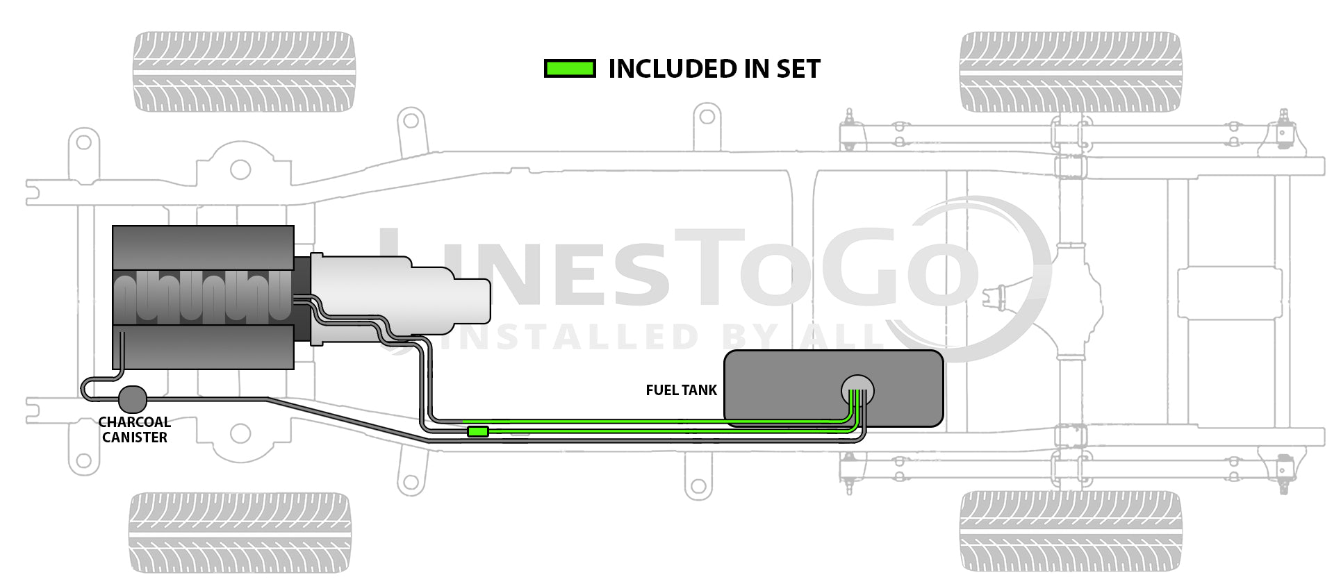 Ensemble de conduites de carburant arrière pour camion GMC 1996 4WD Ext Cab 6.5ft Bed 4.3L FL400-W3