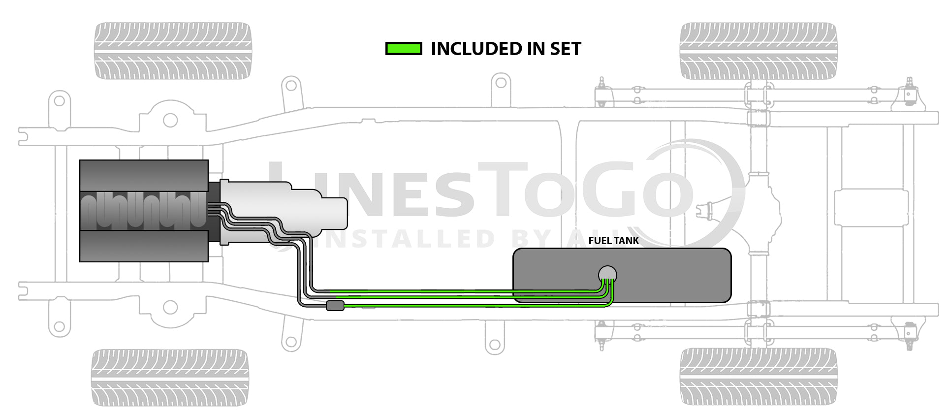 GMC Sonoma Pickup Rear Fuel Line Set 1995 Reg Cab 7.5ft Bed 4.3L FL425-A2C